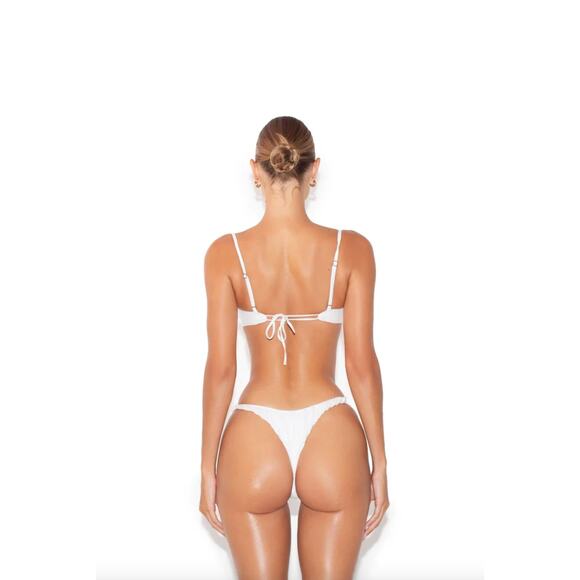 God Save Queens ALLURE Bikini Bottom - White - Ruffle Trim - NWT - Picture 3 of 14